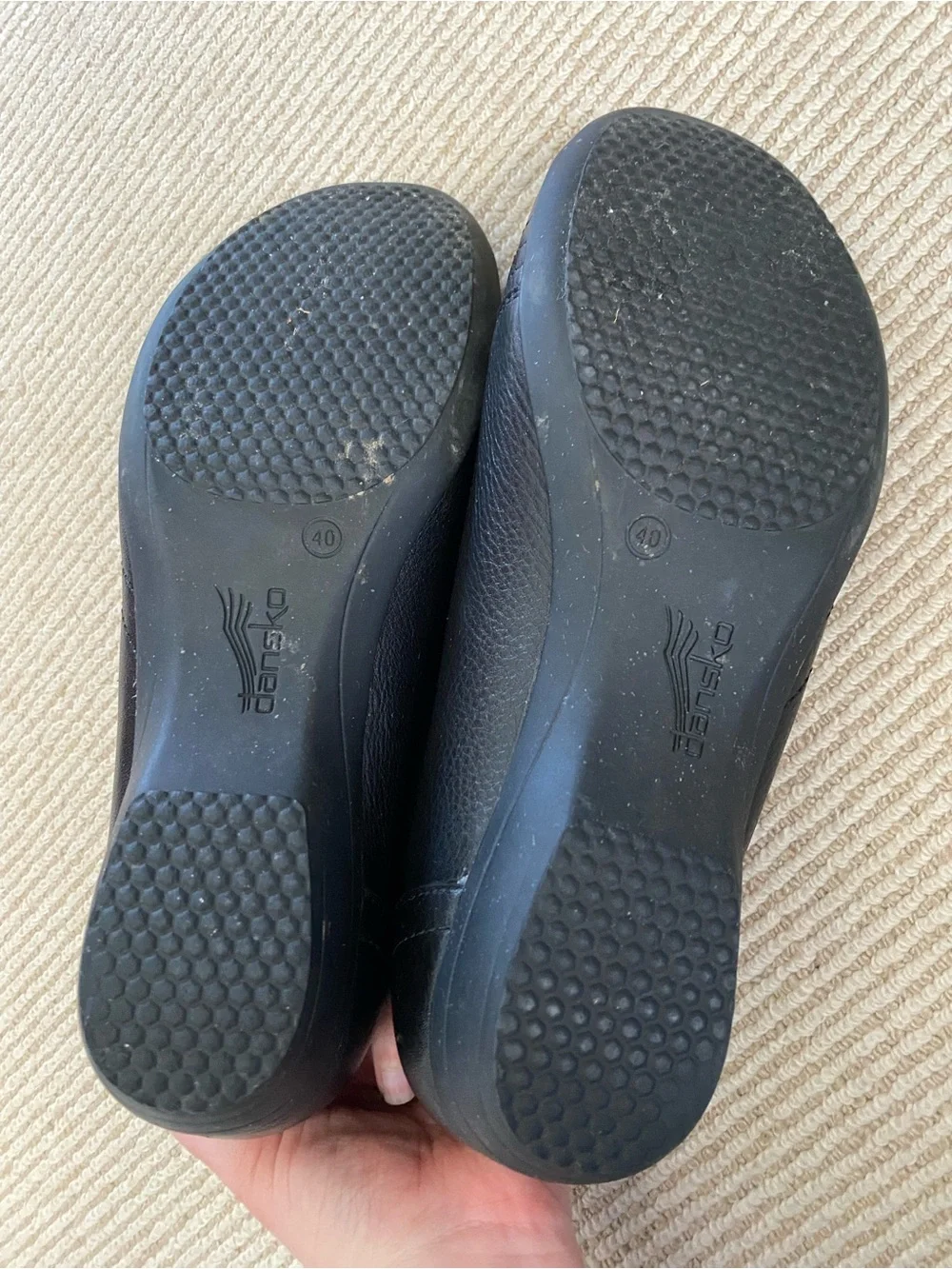 Dansko Black Leather Franny Loafers Flats Comfort Size EU 40 / US 9.5 - 10